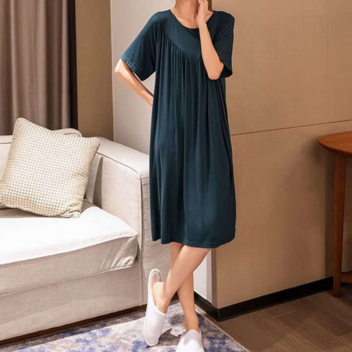 Women's super soft short sleeve pajama dress, perfect for lounging