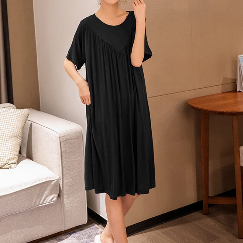 Comfortable women's short sleeve summer dress, doubles as a pajama dress