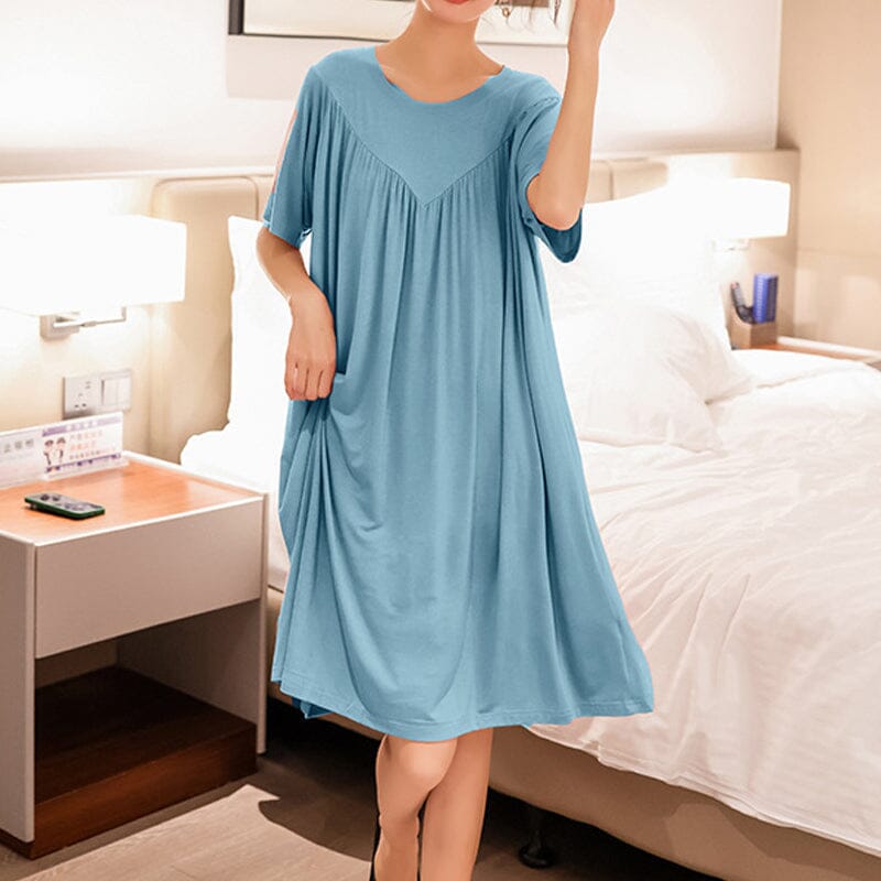 Short sleeve women's summer pajama dress, soft modal for ultimate comfort