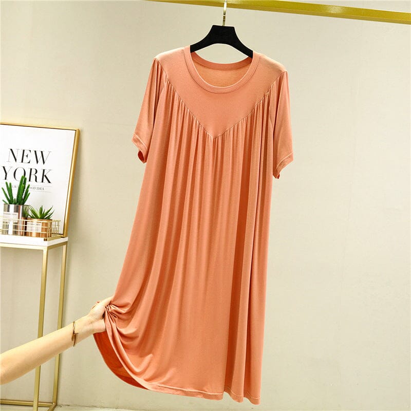 Comfortable women's short sleeve loungewear, a versatile pajama dress