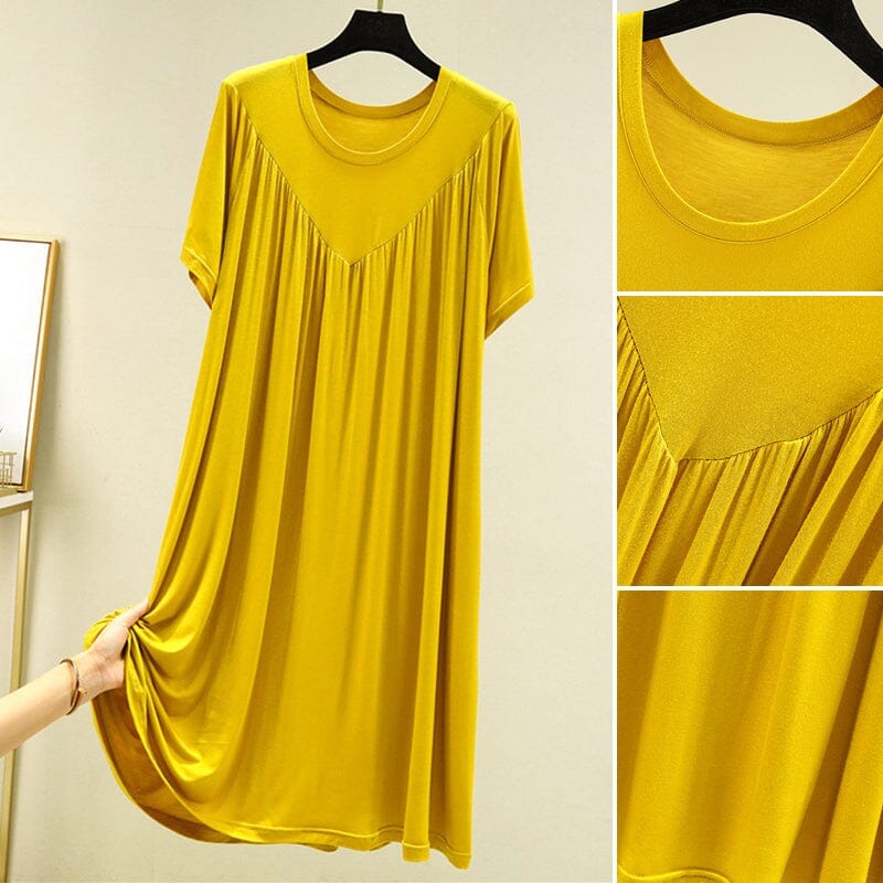 Loose fit modal pajama dress for women, perfect as loungewear or a summer dress