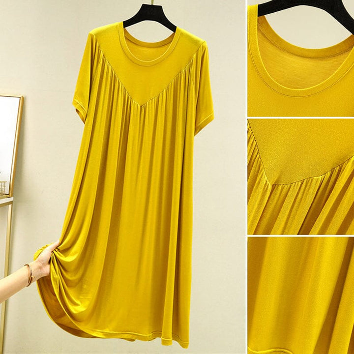 Loose fit modal pajama dress for women, perfect as loungewear or a summer dress