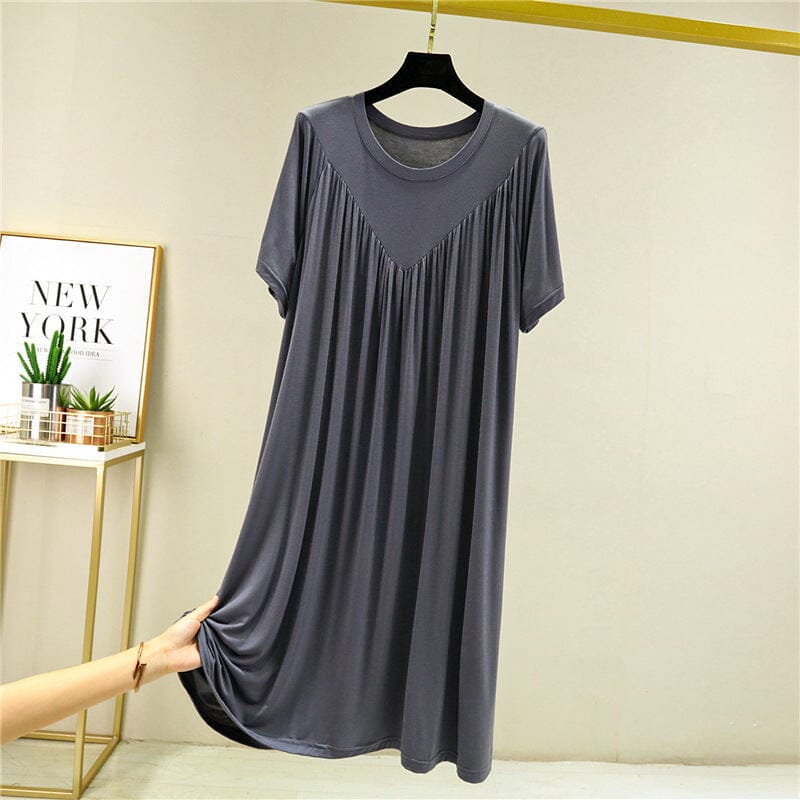 Women's short sleeve summer pajama dress, loose fit for ultimate comfort