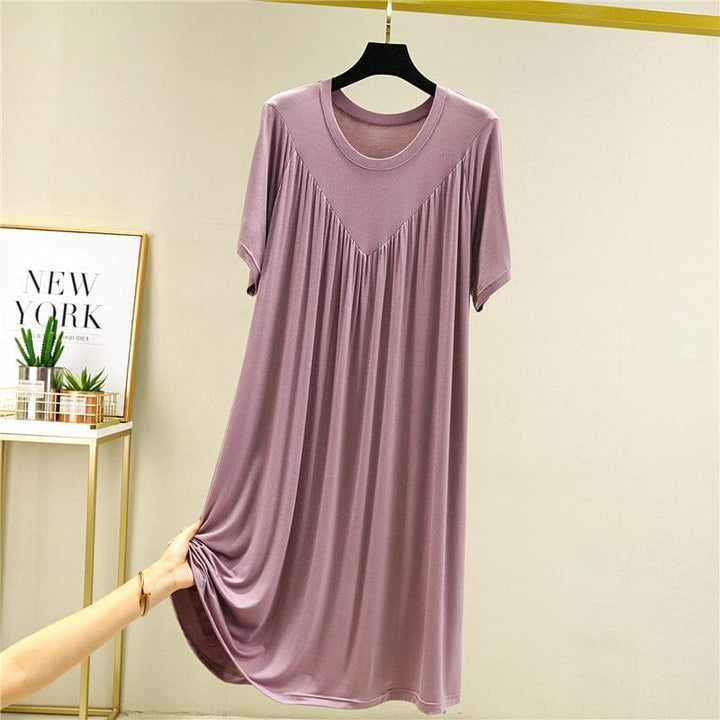 Women's short sleeve comfortable pajama dress, ideal for everyday lounging