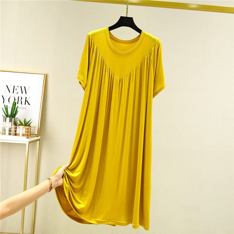 Women's short sleeve pajama dress, loose and super soft for effortless comfort
