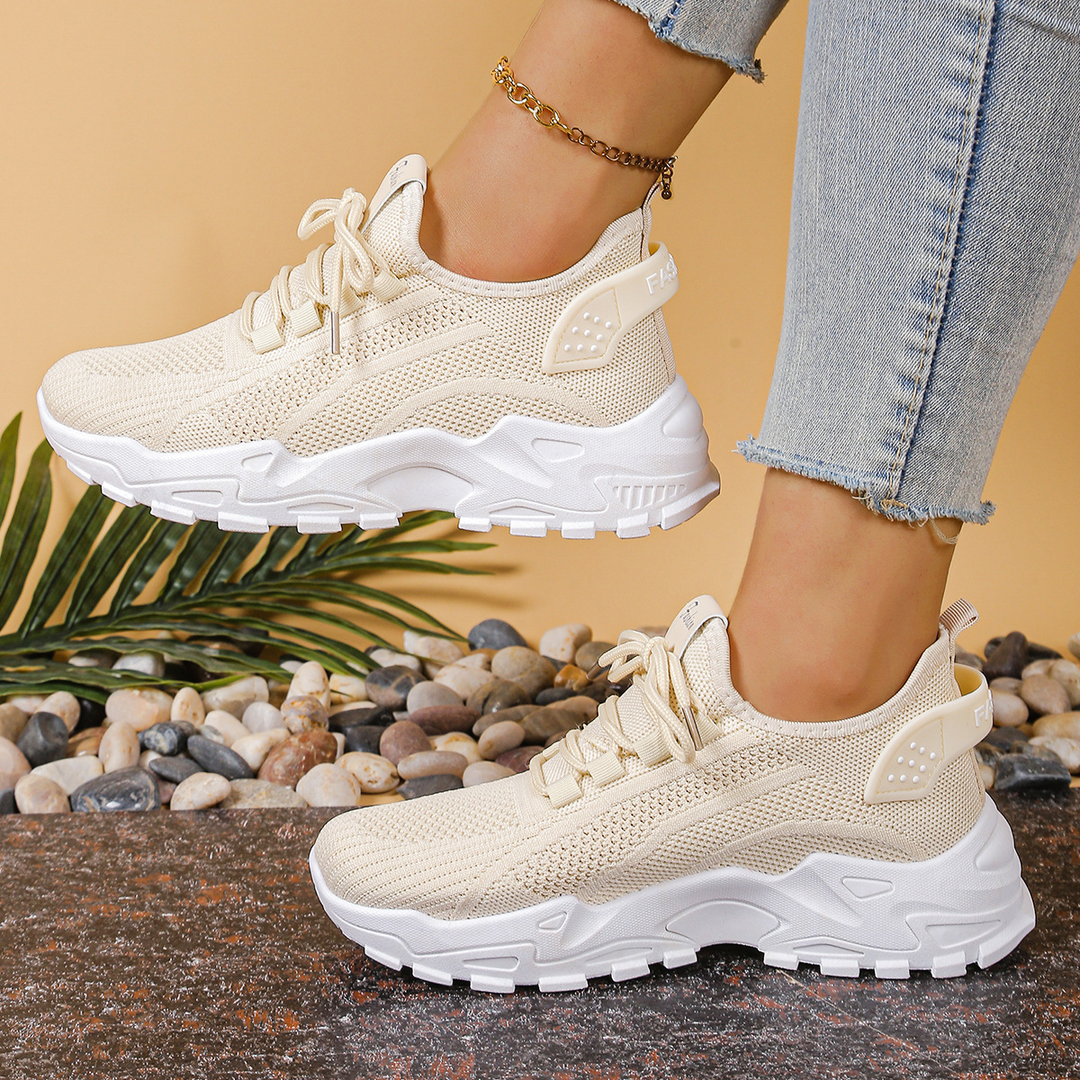 Women's supportive lace-up orthopedic sneakers for comfortable walking and everyday support.