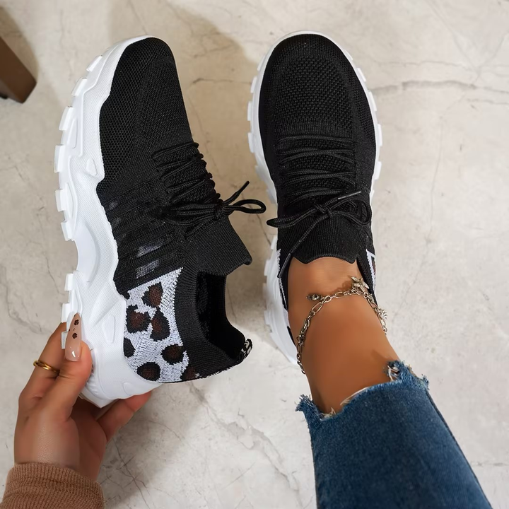 Women's orthopedic lace-up sneakers, featuring superior foot support, comfort, and breathability for walking.