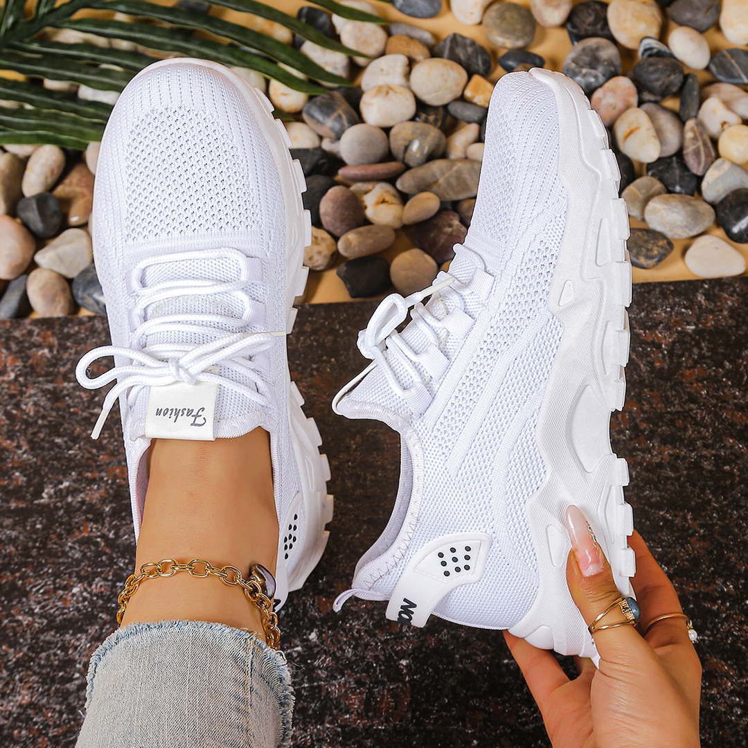 Comfortable & supportive women's orthopedic lace-up sneakers, ideal for walking, active days, and daily wear.