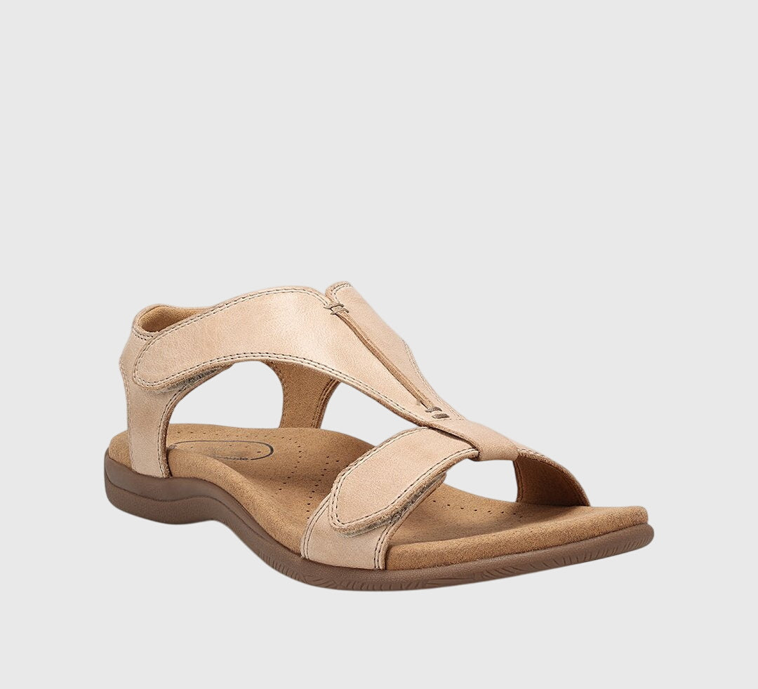 Everyday wear T-Bar flat sandals for women, with orthopedic comfort & adjustable straps.