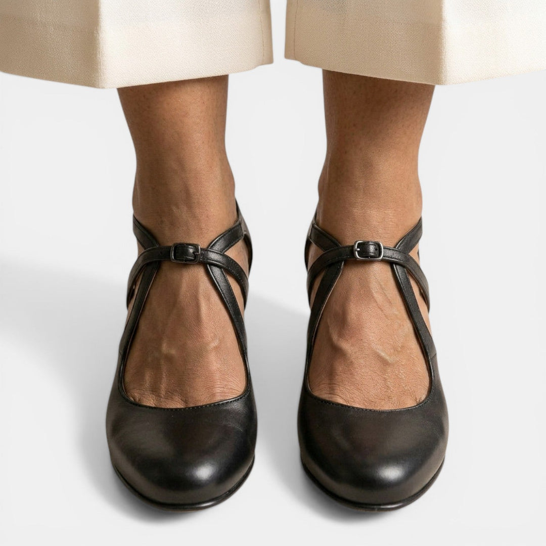 Chic T-Strap high heels for women, featuring a classy round toe and adjustable buckle, ideal for any occasion.
