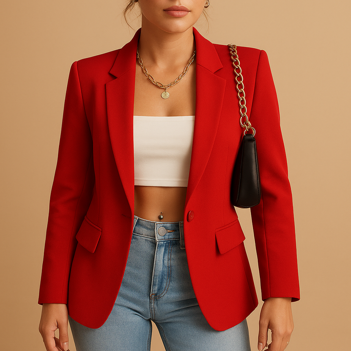 Versatile women's tailored blazer, a stylish choice for professional outfits, smart casual, and elegant fashion.