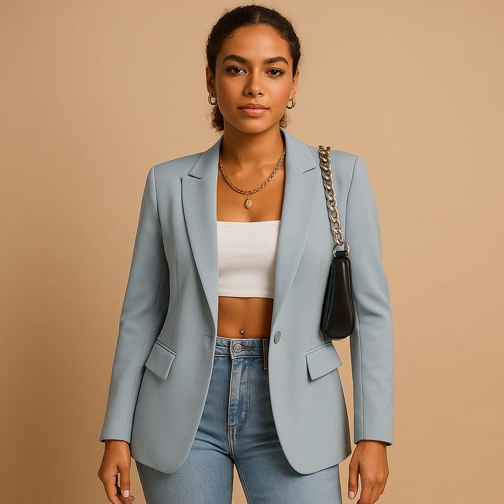 Refined women's elegant tailored blazer, a key piece for modern professional fashion and versatile chic styling.