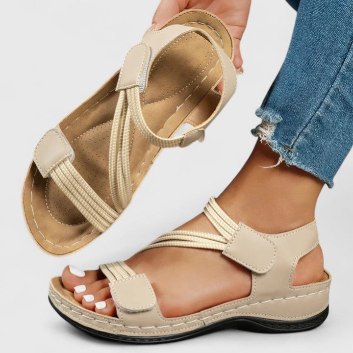 Supportive women's orthopedic sandals, great for walking, comfort, and addressing flat feet.