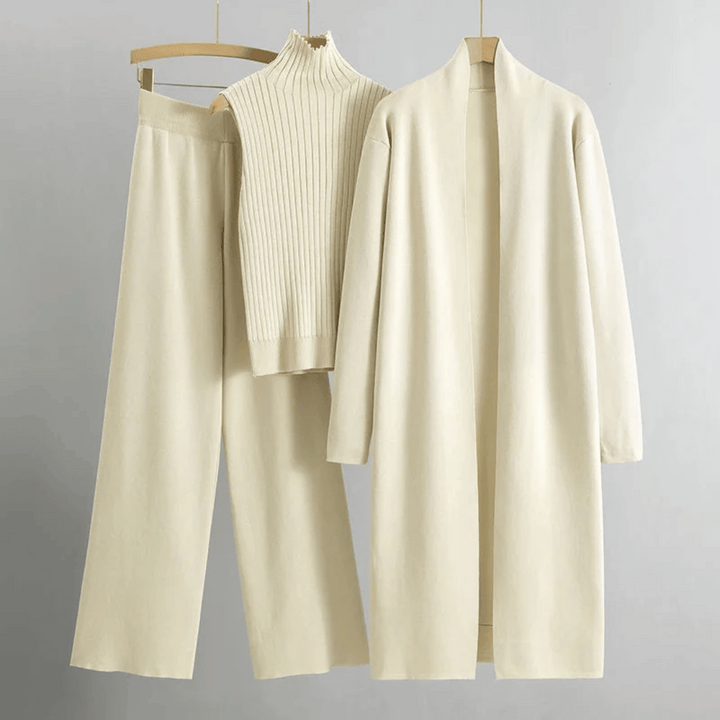Lightweight women's three-piece apparel: a versatile pant set for spring fashion, ideal for work or leisure