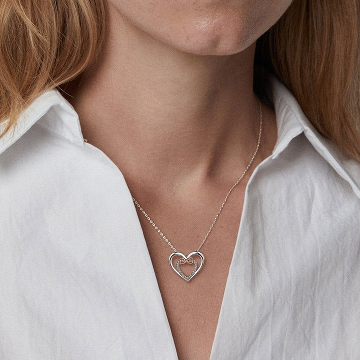 Elegant Two Hearts Infinity Necklace, perfect romantic gift for her, anniversary jewelry
