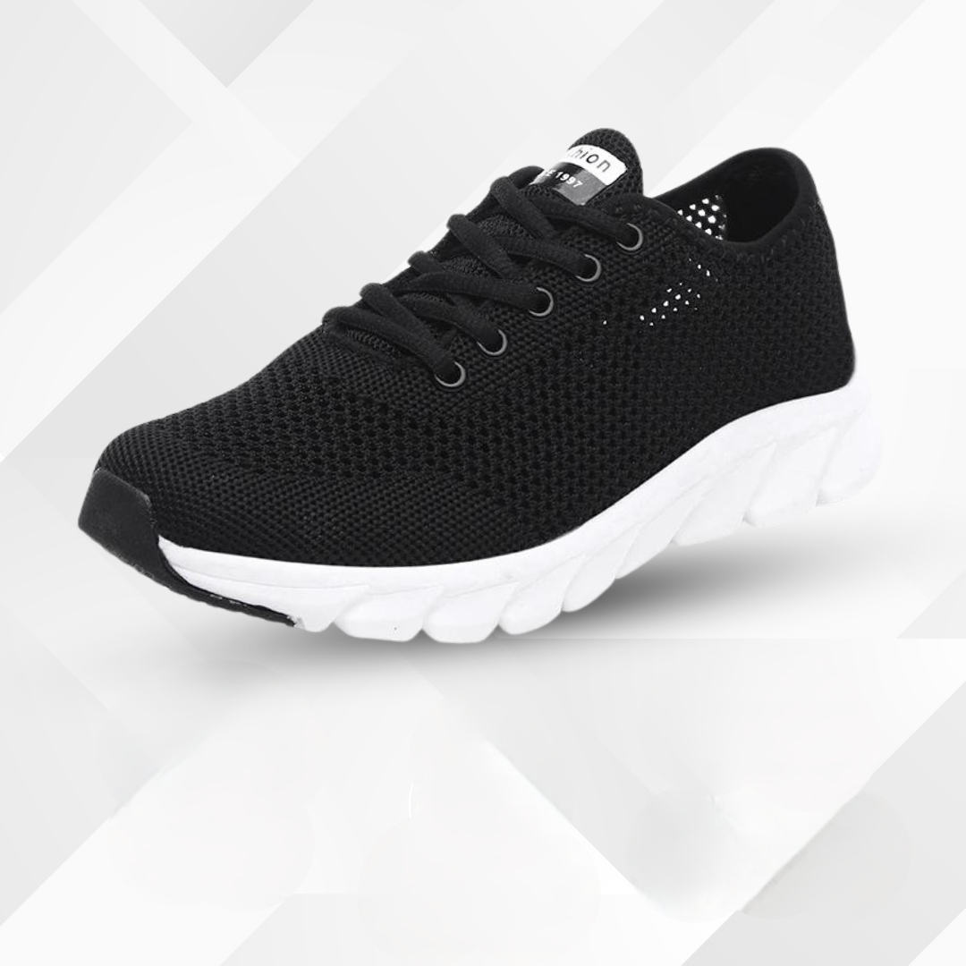 Close-up of Mirella women's ultralight health shoes, showcasing flexible sole and orthopaedic support for pain relief.
