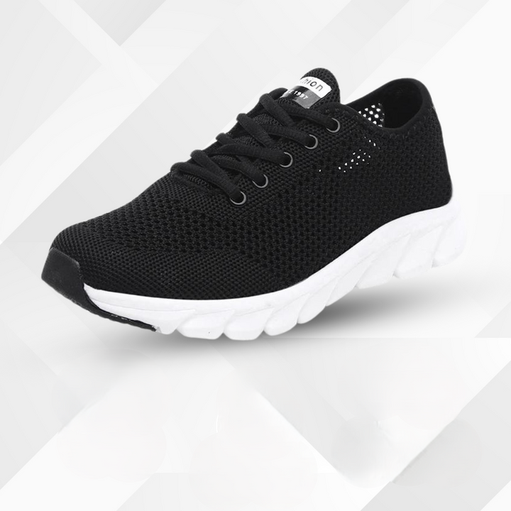 Close-up of Mirella women's ultralight health shoes, showcasing flexible sole and orthopaedic support for pain relief.