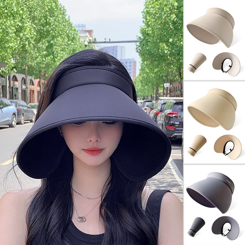 Women's UV protection sun hat, wide brim, polyester, perfect for beach & outdoor activities