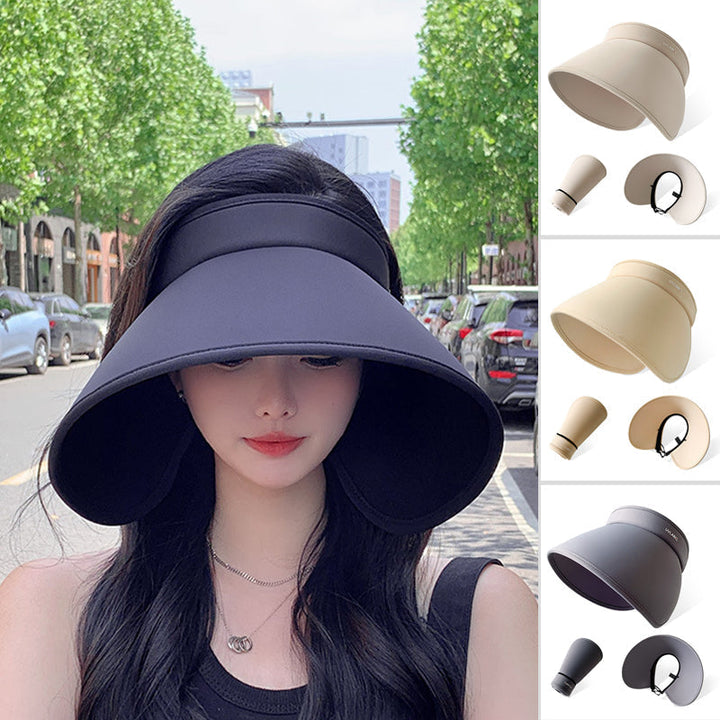 Women's UV protection sun hat, wide brim, polyester, perfect for beach & outdoor activities