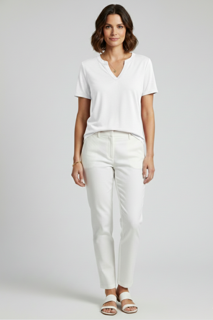 Women's V-neck t-shirt, ultimate comfort with a loose fit & short sleeves, great for casual days.