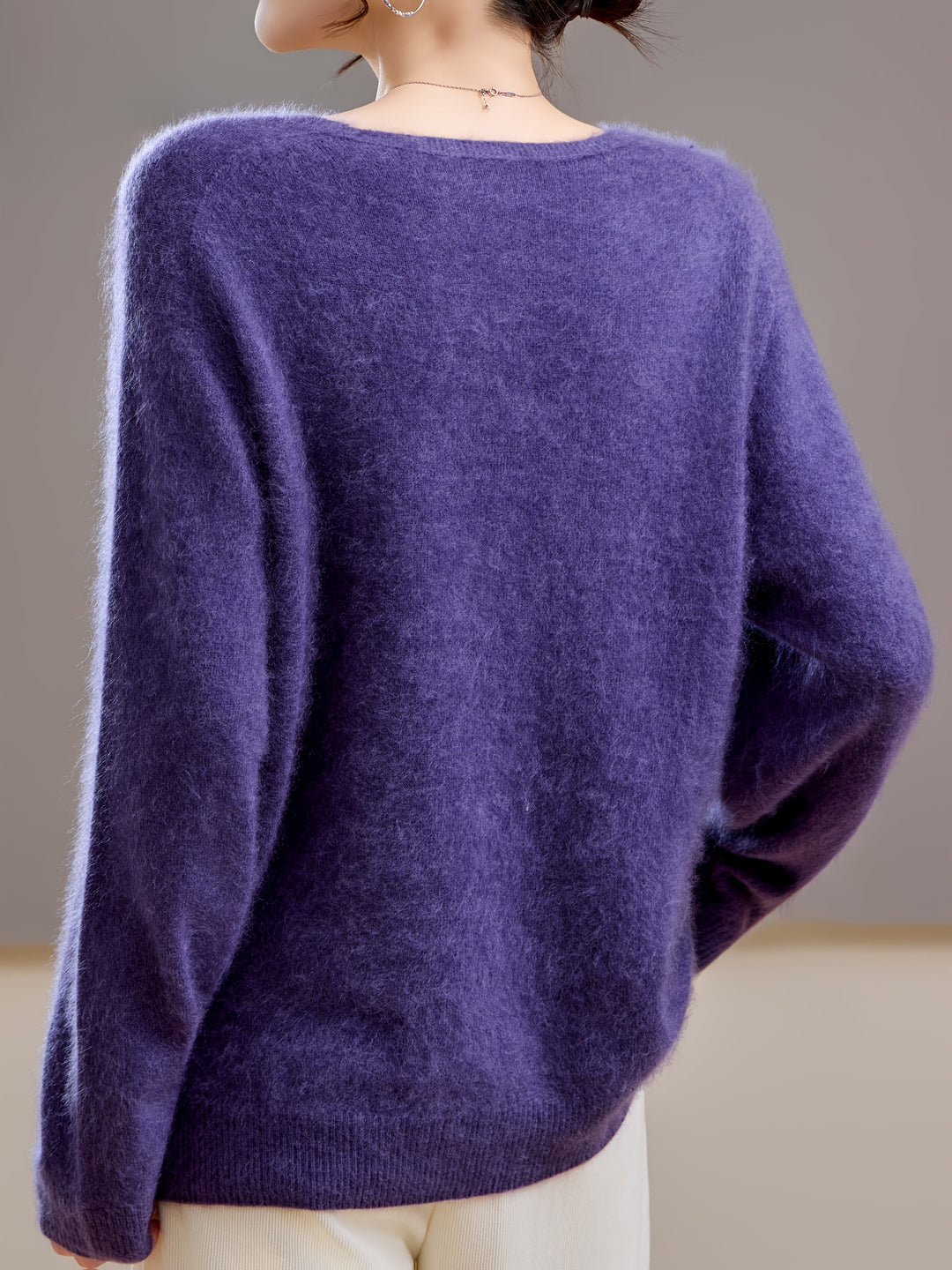 Relaxed fit v-neck sweater, women's stylish layering piece, cozy and chic top.