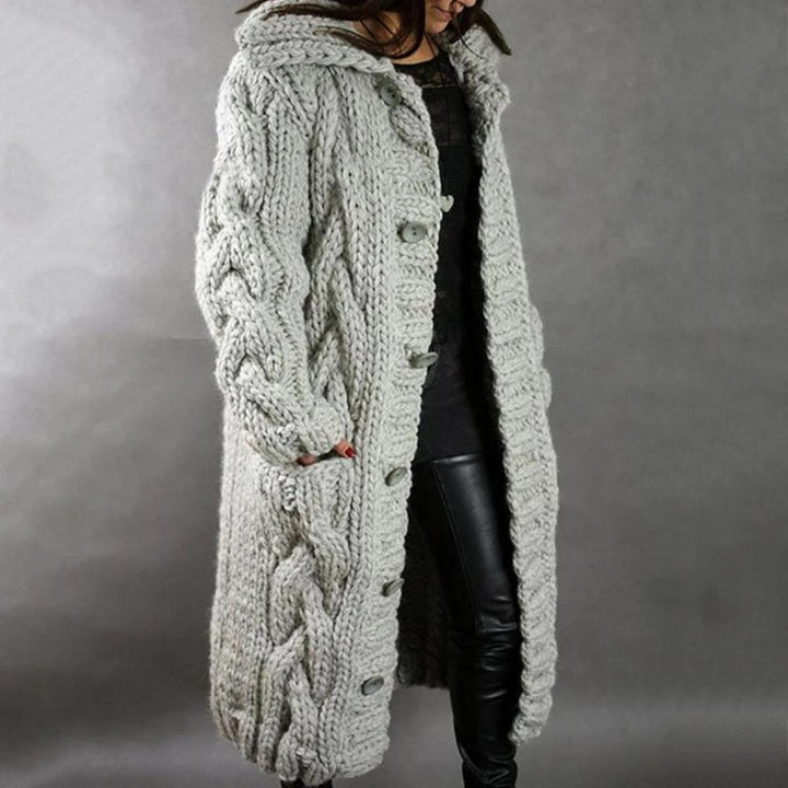 Stylish women's long sleeve coat, a relaxed fit casual outerwear piece for versatile fall & winter fashion.
