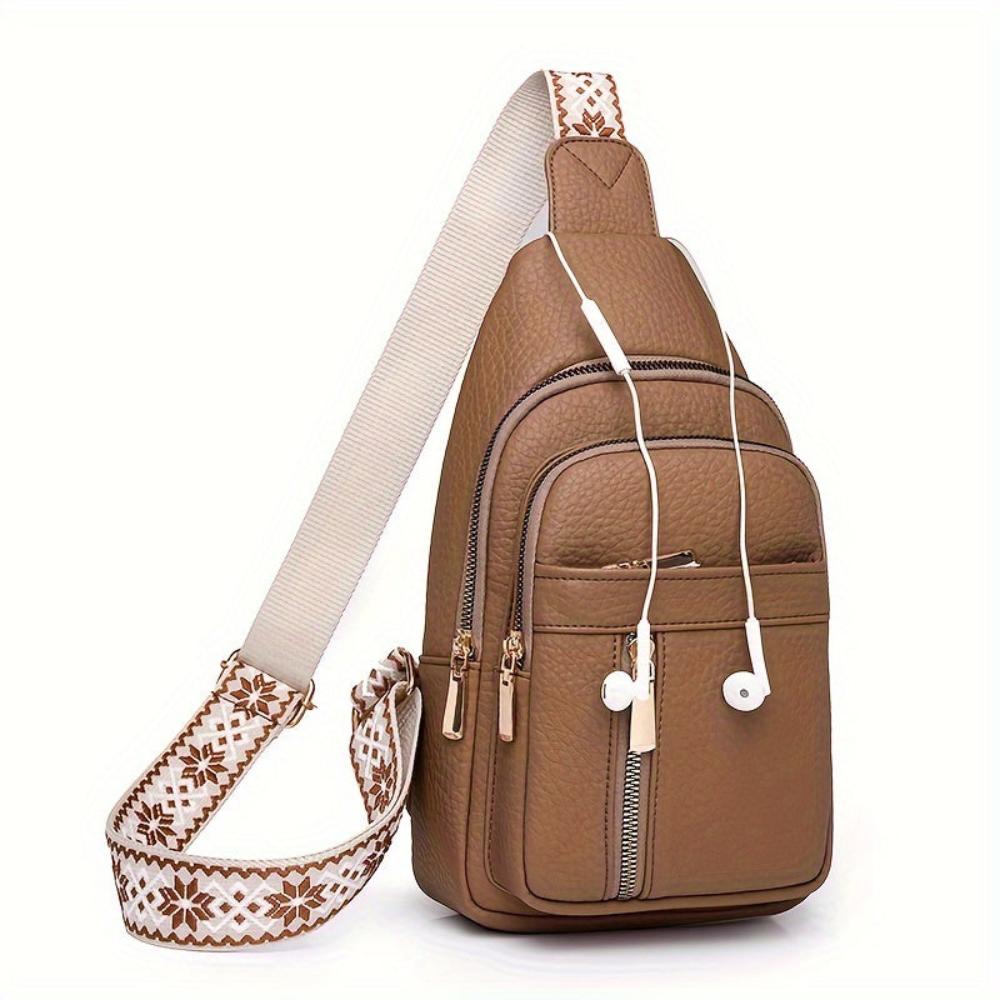 Red vintage style shoulder bag, a chic chest crossbody for women.