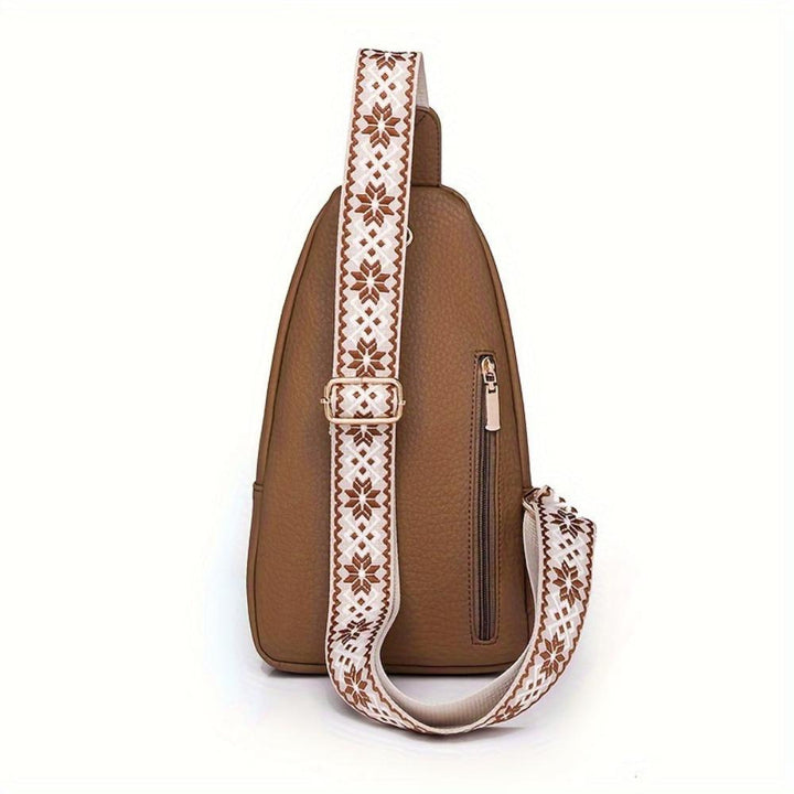 Women's elegant vintage leather chest crossbody, a timeless design.