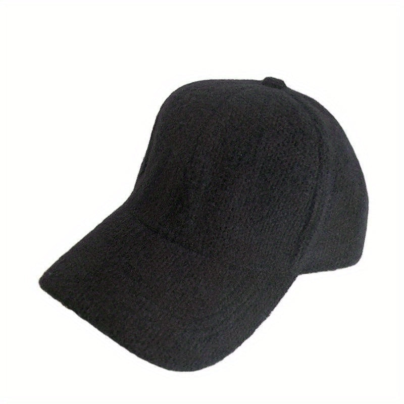 Warm women's faux fur baseball cap for outdoor activities, perfect for winter adventures.