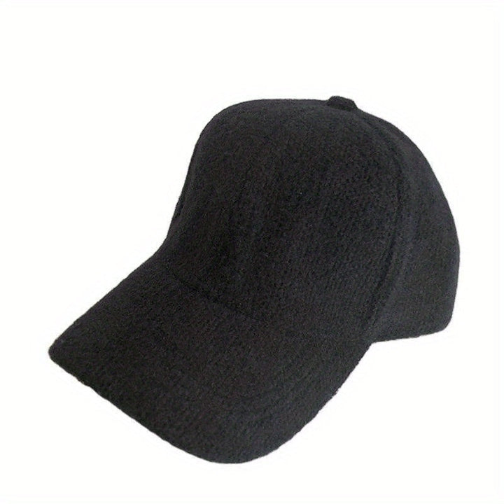 Warm women's faux fur baseball cap for outdoor activities, perfect for winter adventures.