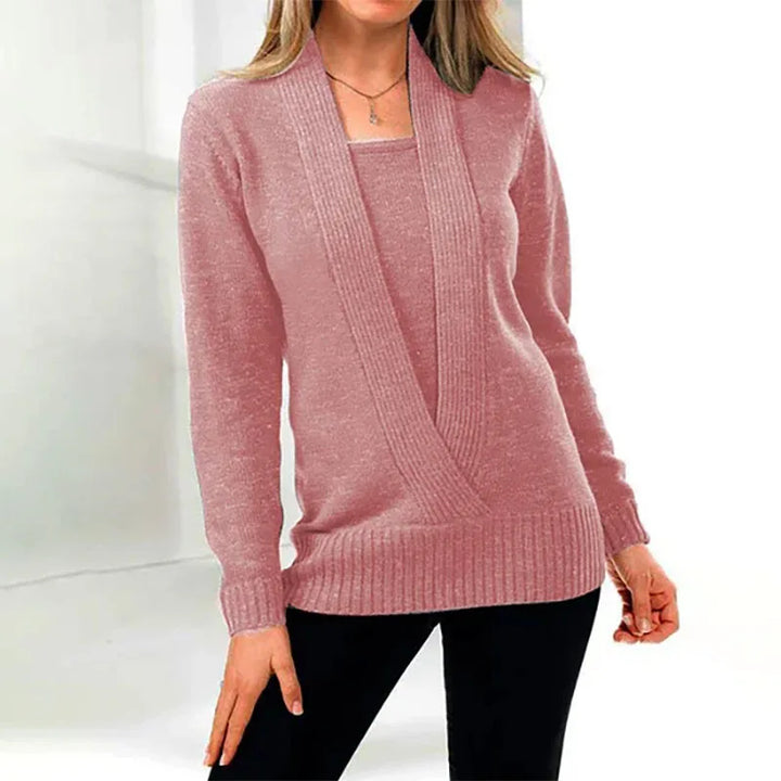 Warm & comfortable women's knit sweater, perfect for a cozy, stylish winter outfit.