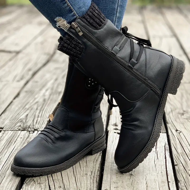 Durable women's weatherproof winter boots for outdoor adventures. Slip-resistant soles ensure safety in snow & ice.