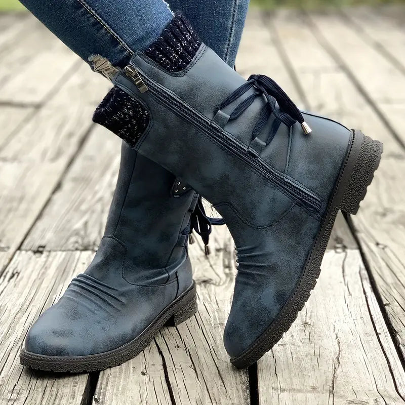 Comfortable women's warm winter boots, stylish for autumn & winter. Weatherproof & slip-resistant for daily wear.