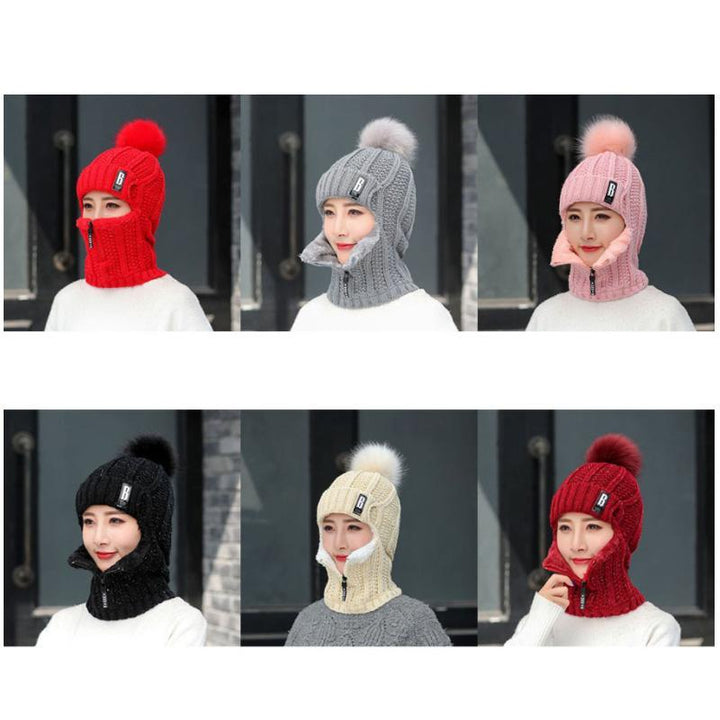 Pair of black women's warm wool hats, highlighting their classic design and windproof feature