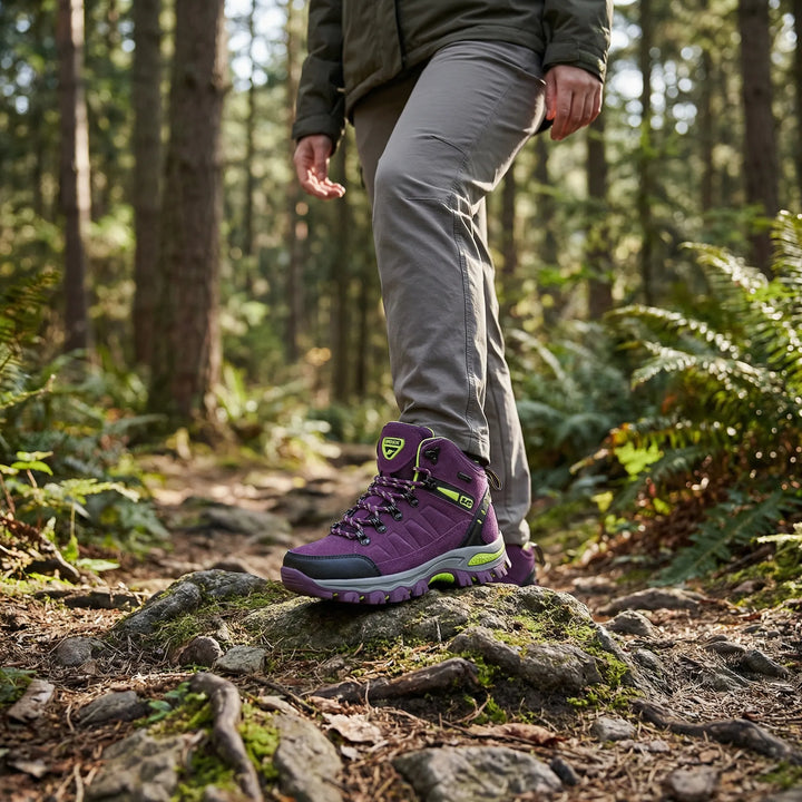 Women's water-repellent hiking boots with all-day comfort for trails and outdoor adventures.