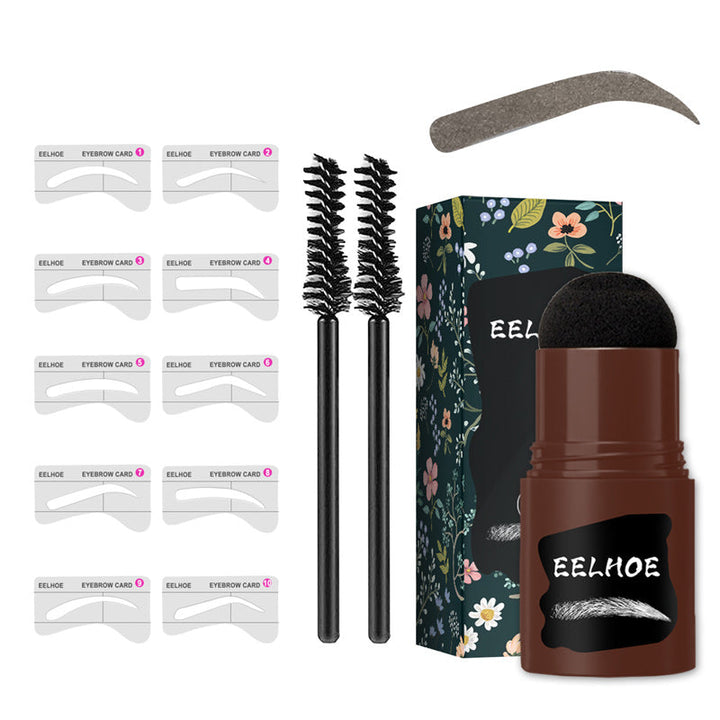 Women's cosmetics: waterproof brow stamp kit with rich pigment and diverse stencil shapes