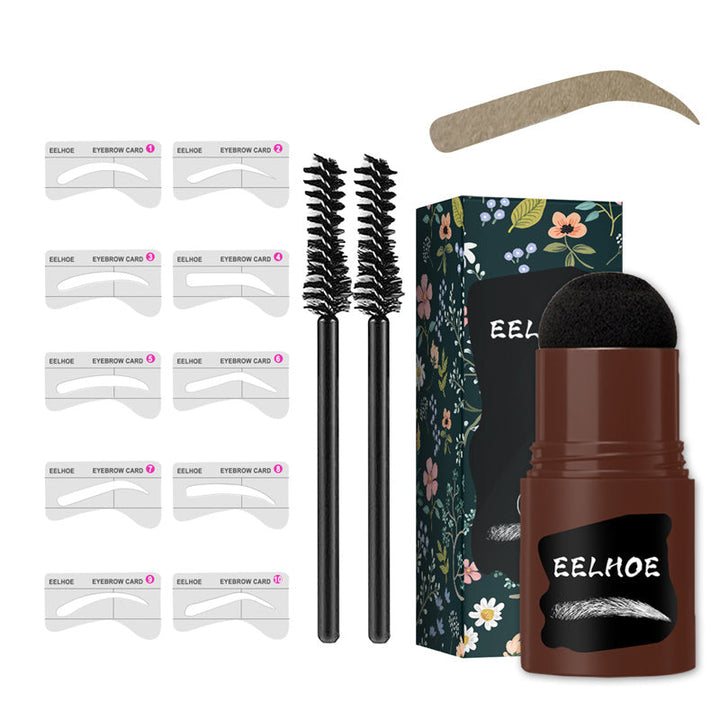 Achieve perfect eyebrows with the waterproof Eyebrow Stamp Kit, brush, and stencils