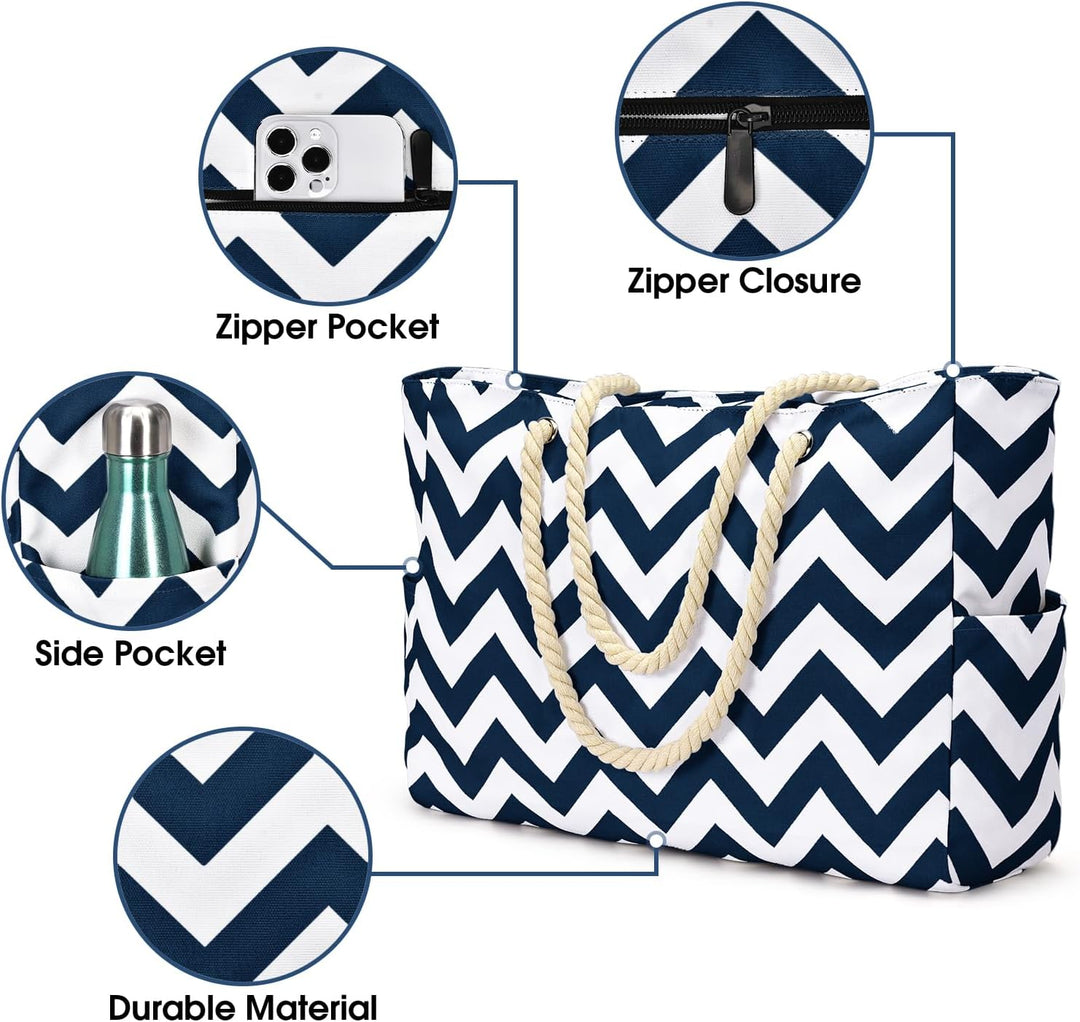 Spacious women's shoulder tote, waterproof, multi-pocket, great for daily use & gym.