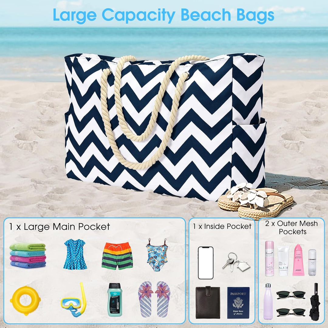 Large capacity waterproof shoulder bag for women, perfect for work, travel, beach.