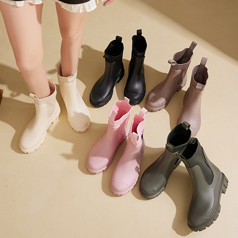 Women's durable waterproof rain boots, comfortable, stylish, thick sole for ultimate grip.