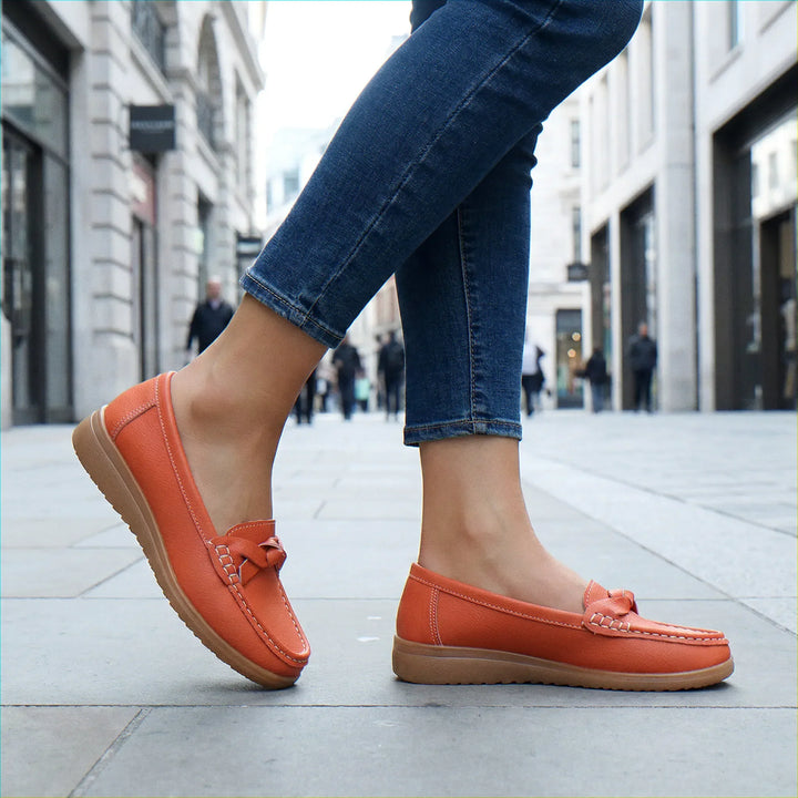 Women's Orthopedic Slip-On Footwear: Wide fit loafers with premium arch support for enduring comfort.