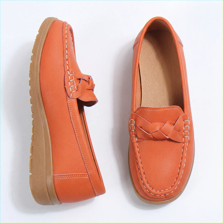 Slip-On Women's Orthopedic Loafers: Wide fit design for ultimate foot comfort & arch support.