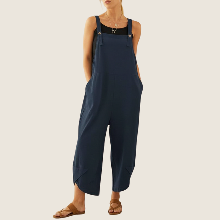 Women's wide leg casual overalls, perfect for comfortable everyday wear. Effortless women's fashion.