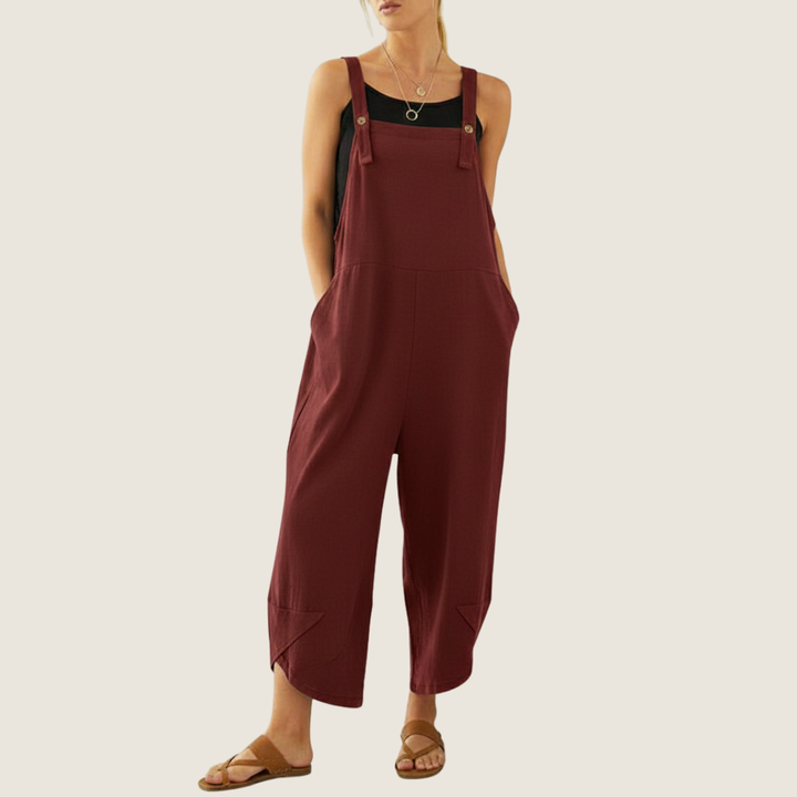 Effortless wide leg casual overalls for women, a comfortable and chic summer fashion statement. Everyday style.