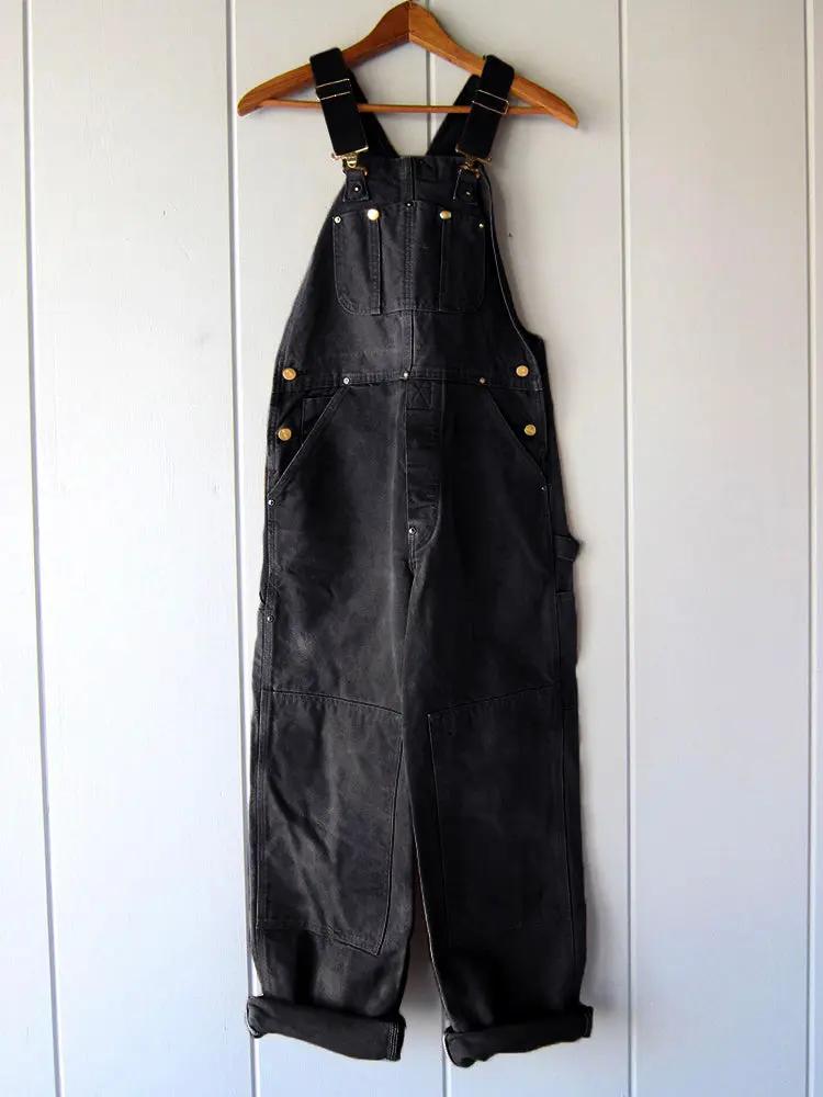 Comfortable women's wide-leg overalls with relaxed fit & utility pockets, perfect for casual spring or fall fashion.