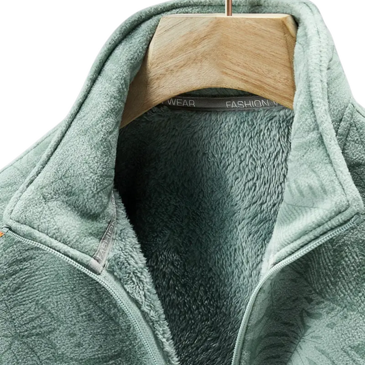 Ladies windproof outerwear jacket, warm & cozy, showcasing a chic botanical plant pattern.