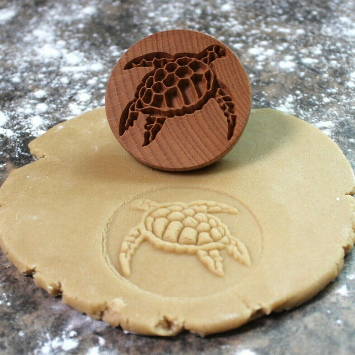 Premium wooden cookie embossing tool, adding a special touch to any baked creation