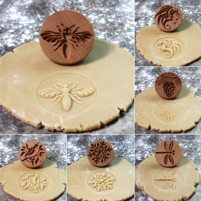 Gift-ready wooden cookie mold, perfect for bakers and kitchen crafting projects