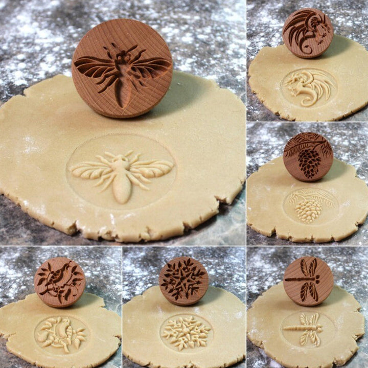 Gift-ready wooden cookie mold, perfect for bakers and kitchen crafting projects