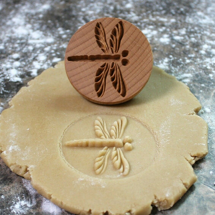 Embossing cookie stamp made from durable wood, adding charm to your baked goods